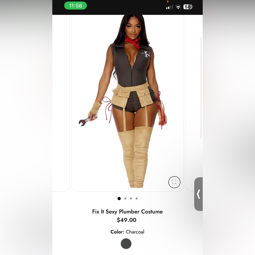 Forplay Charcoal and Tan Sexy Plumber Costume